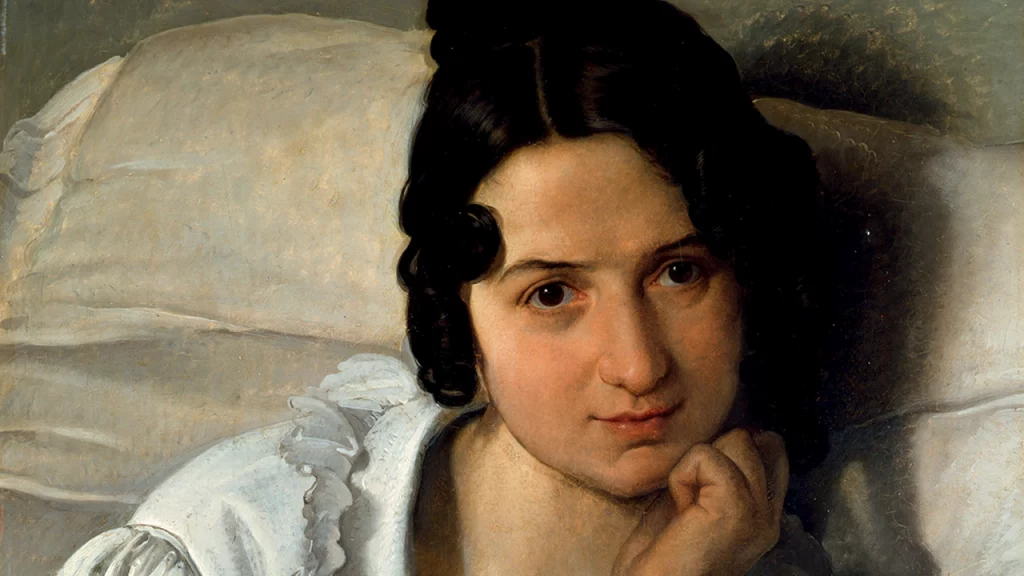 Francesco-Hayez-Ritratto-di-Carolina-Zucchi-a-letto-l-ammalata